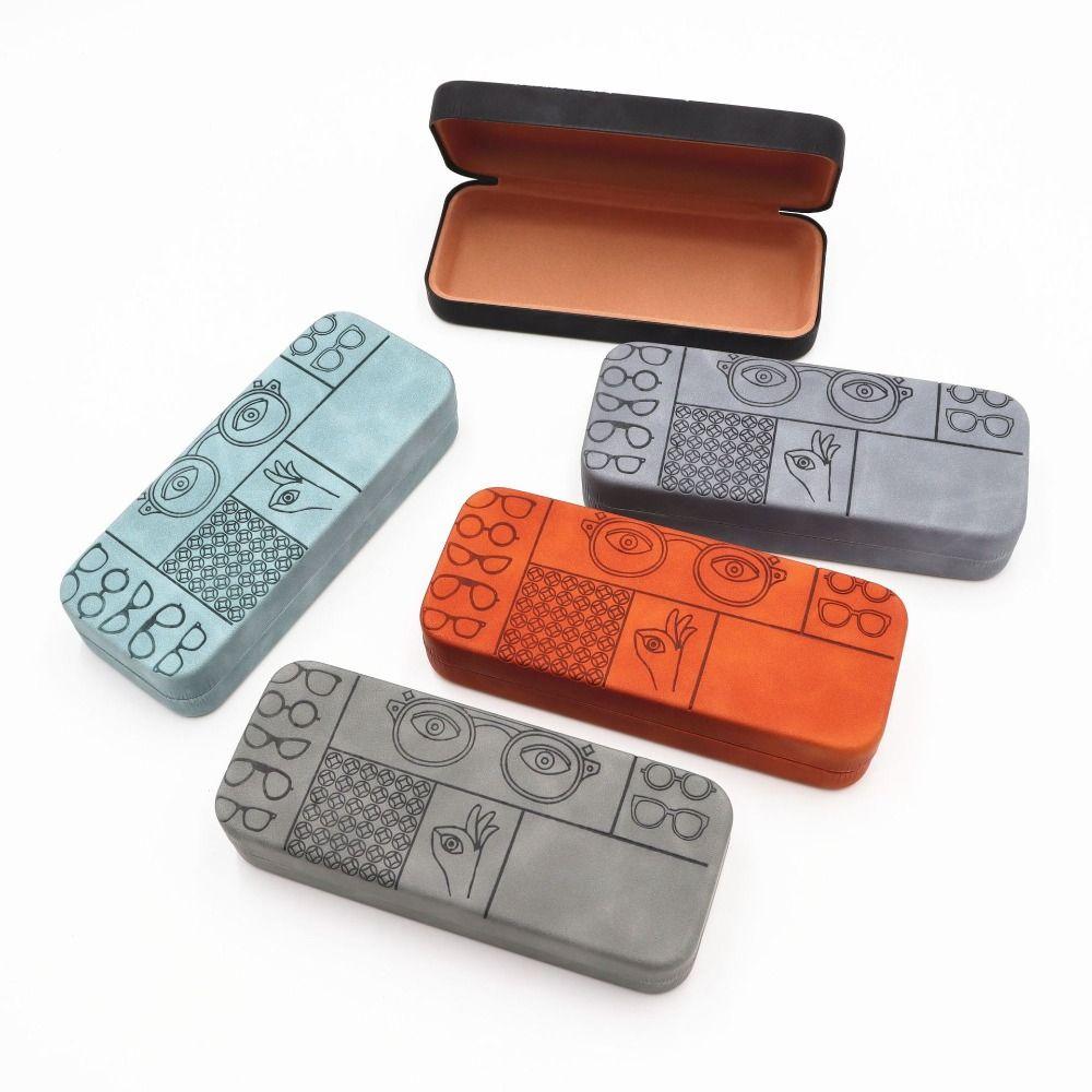 Square Glasses Case Geometric Pattern Sunglasses Storage Box For Mens Fashion Accessories