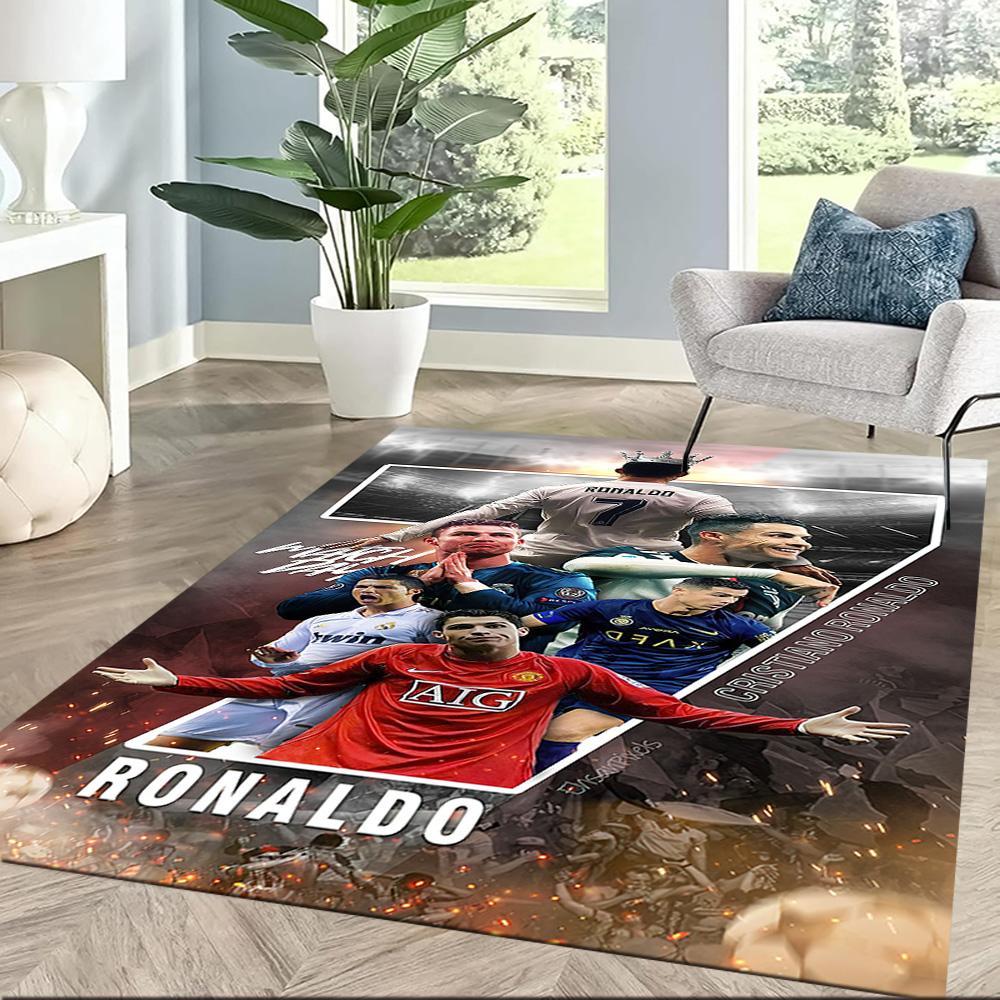 Ronaldo's Vodafone Legacy Square Rugs Are a Great Choice for Living Rooms, Bedrooms, Home Décor, and As Gifts.