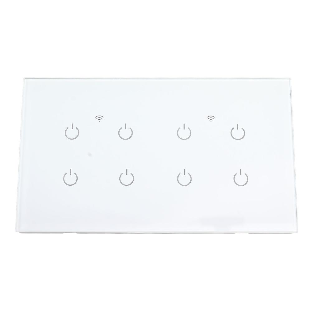 WLAN Smart Touch Schalter 8-fach gehärtetes Glaspanel IP44 Smart Lichtschalter Standard