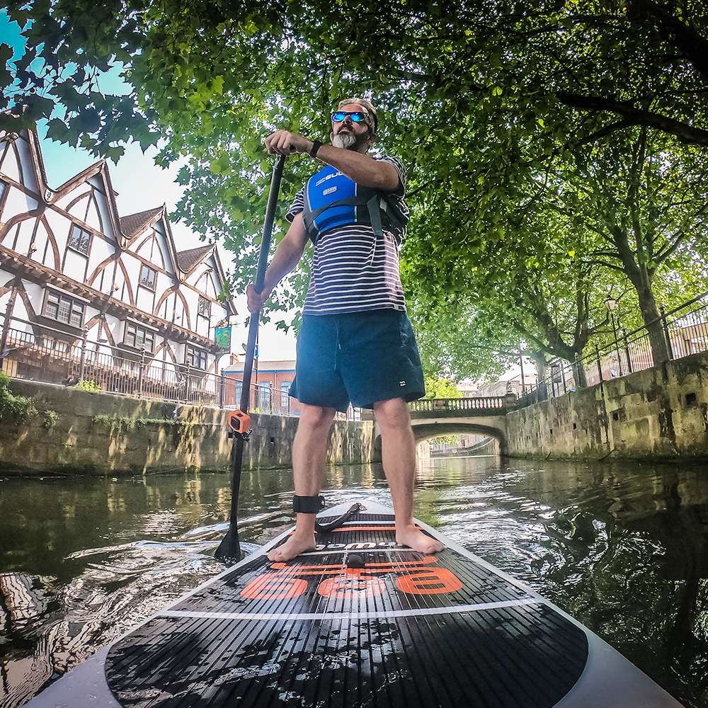 Placă gonflabilă FunWater Cruise Stand Up Paddle 335x84x15cm Ultra-ușoară pentru toate nivelurile cu rucsac de călătorie cu geantă uscată de 10L