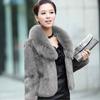 Women's imitation fur autumn and winter imitation mink fur imitation fur coat women's short fox fur collar rabbit fur coat