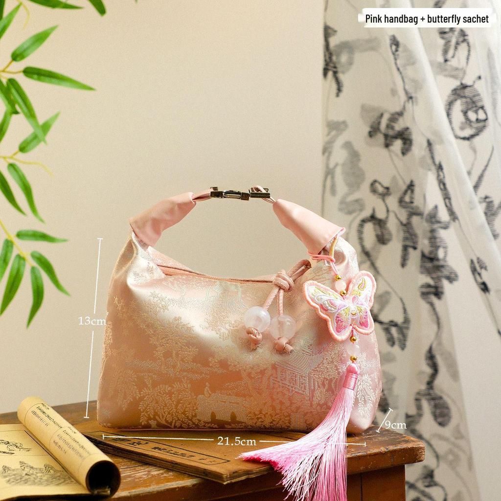 Chinese Embroidery Bridesmaid Gift Bag, Practical Wedding Handbag for Best Friend