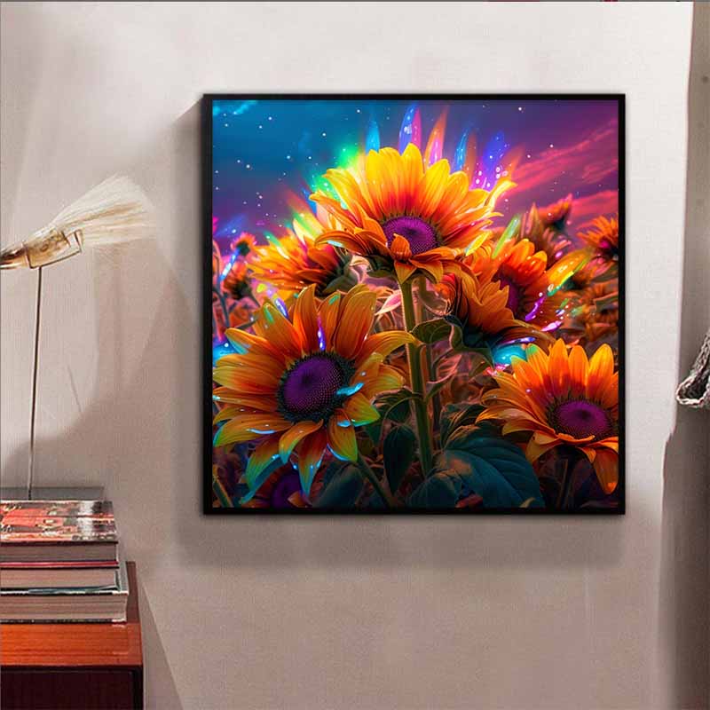 New Arrival 5D DIY Full Circle Diamond Painting "Sunflower" Embroidery Cross Stitch Home Decor Gift