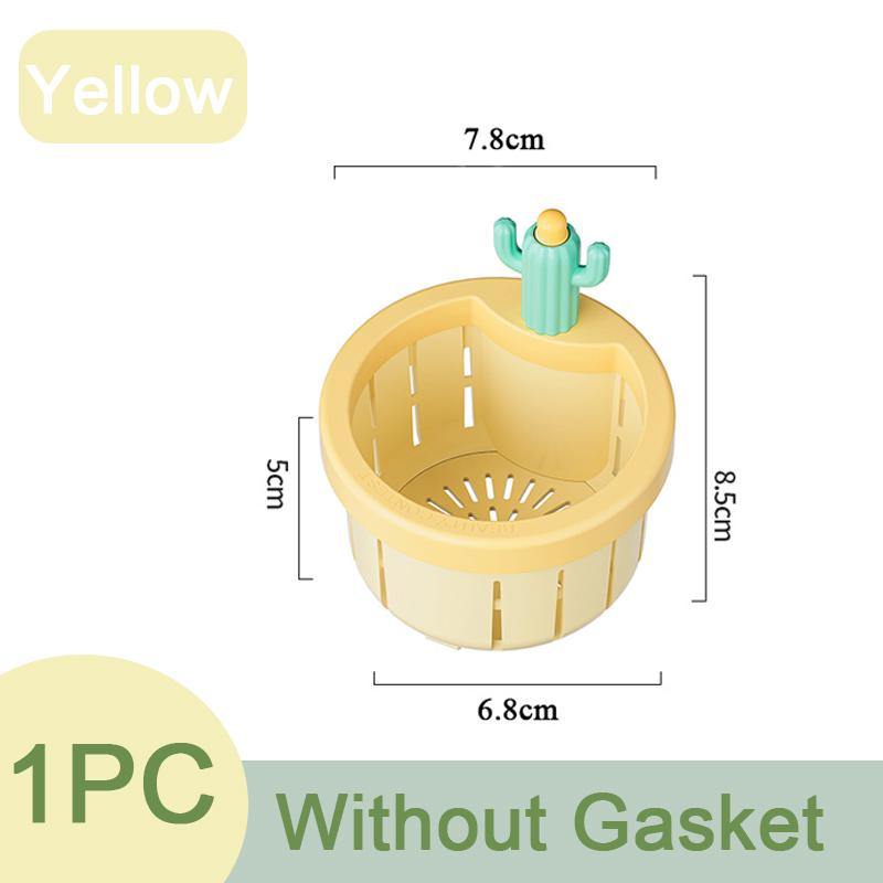 

1шт. Фильтр для раковины, автоматический прессующий фильтр для раковины в форме кактуса, пластиковый фильтр для слива, заглушка для сбора отходов раковины