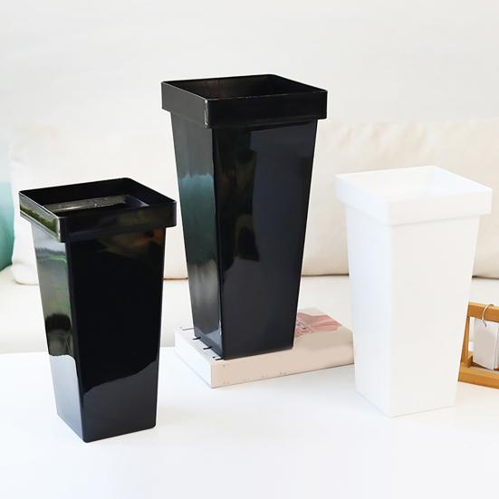 Cubo de Flores Fácil de Mover Resistente a la Intemperie Plástico Exterior Interior Balcón Macetero con Maceta Interior Decoración del Hogar