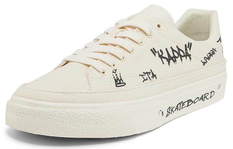 Men's Sneakers Kappa Comfortable Abrasion Resistant Abrasion Resistant Low top Skateboard Shoes Unisex White