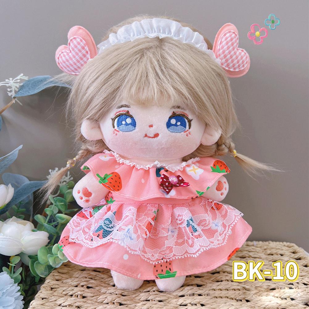 20CM Baumwolle Puppe Strampler Cartoon Plüsch Puppe Ersatz Outfit Lolita Kleid Spielen Haus Zubehör Mini Kleidung