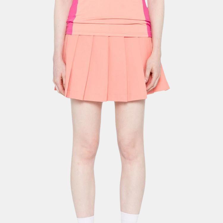 J.Lindeberg Solid Color Pleated Short Casual Skirt Women skirts Pink GWSD09294-S086