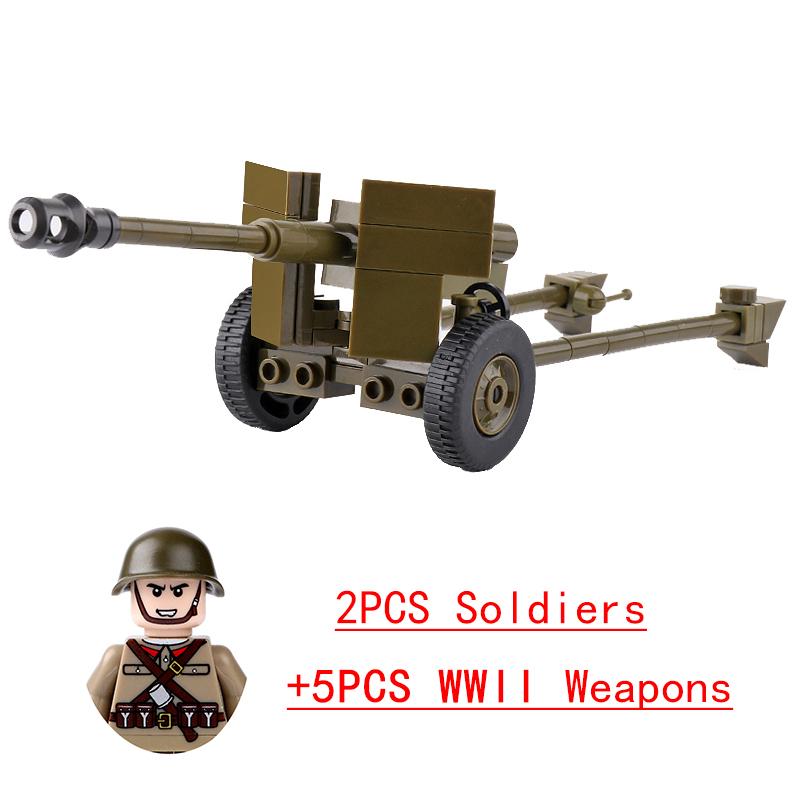 Non-Toxic Wwii Military North African Campaign Wheeled Armored Vehicle Tank Cannon Soldier Figures Building Blocks Weapon Truck Army Toy
