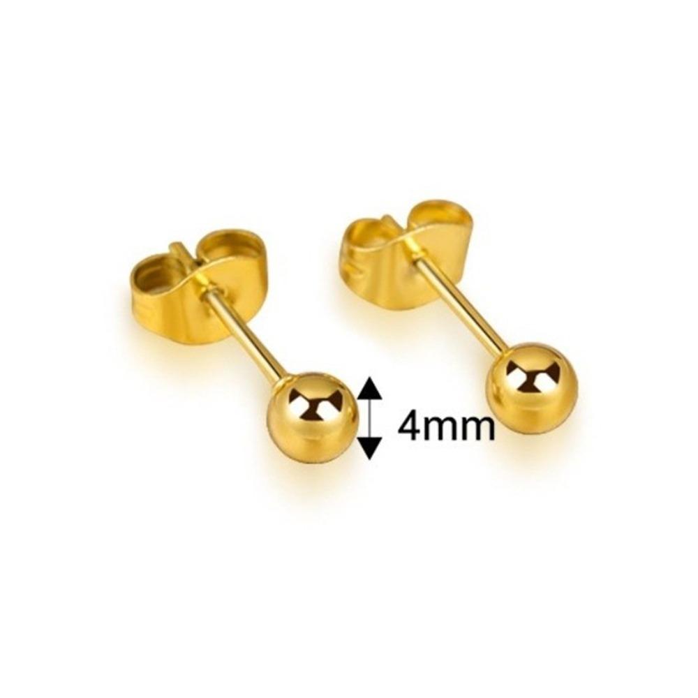 Mode Runda Örhängen Liten Storlek Guldörhängen Stålben Spik för Män Kvinnor