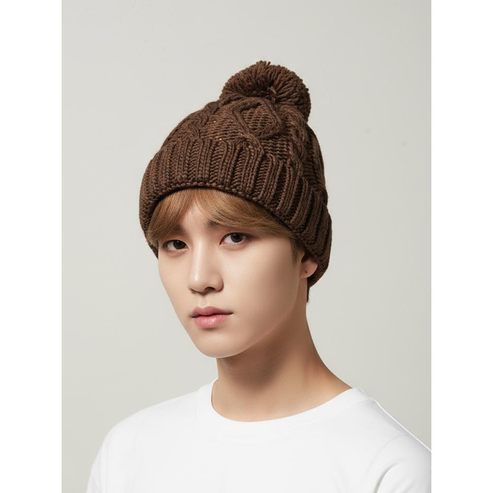 Daiso Knitted Drop Hat Brown