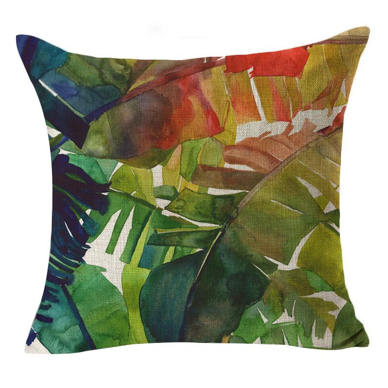 New Flax Tropical Flower Plant Flamingo Hibiscus Flower Pillowcase Cushion Cover