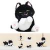 Cute Plush Cat Keychain Toy Soft Sitting Black Cat Doll Accessory For Bags