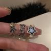 2024 Gothic Unisex Star Ring Set Punk Grunge Cross Star Woman Man Jewelry Hip Hop Party Street Ring Accessories New Gift