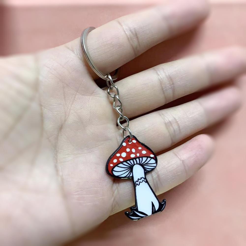 Acrylic Halloween Keychain Mushroom Girl Key Ring Crossbody Bag Pendant Keychain