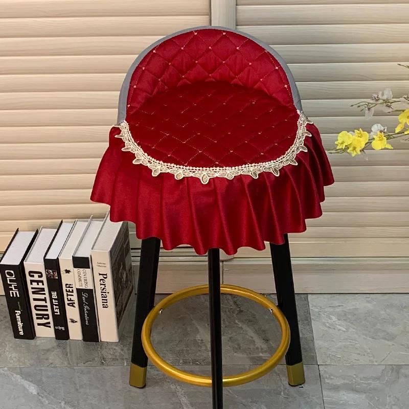 Bar Stool Chair Cover Cotton Dust-proof Anti-Skid Elastic Modern Beauty Salon Bar Lift Chair Restaurant Hotel Dining Chair Cover