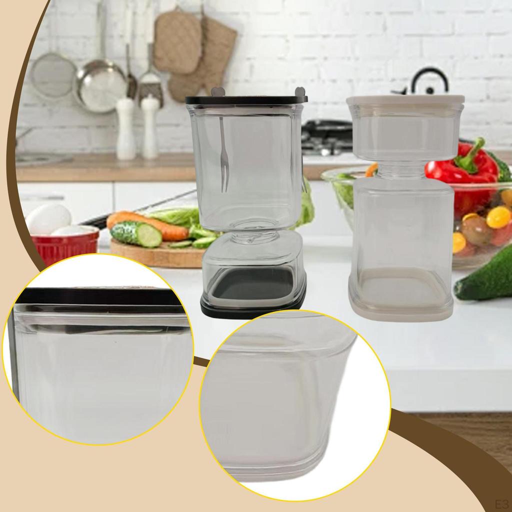 Pickle and Olive Hourglass Jar Storage Container Airtight Juice Separator for Kimchi Kosher