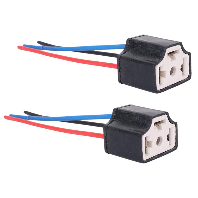 Ceramic LED H4 Headlight Socket Car Headlight Replacement Repair Bulb Holder Connector Plug Auto H4 Bulb Wire Socket 20/2pcs