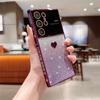 Luxury Love Logo Lens Film Glitter Electroplated Mobile Phone Case for Samsung S23 22 21 Ultra Plus S20 FE A54 53 52 A14 A23 Fall Protection Cases