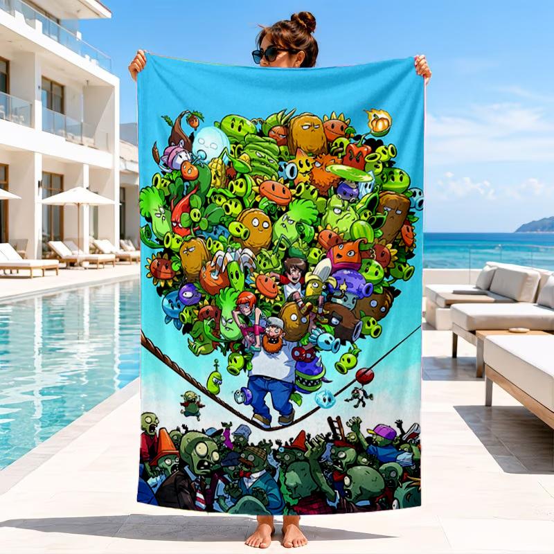 Vibrant Battle Zombies Beach Towel, Microfiber Beach Towel, Perfect For Pool, Beach, Travel, Home Decor Beach Party Fan Gifts