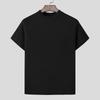 INCERUN Men Mockneck Summer Short Sleeve Solid Casual Skinny T-shirts Tee