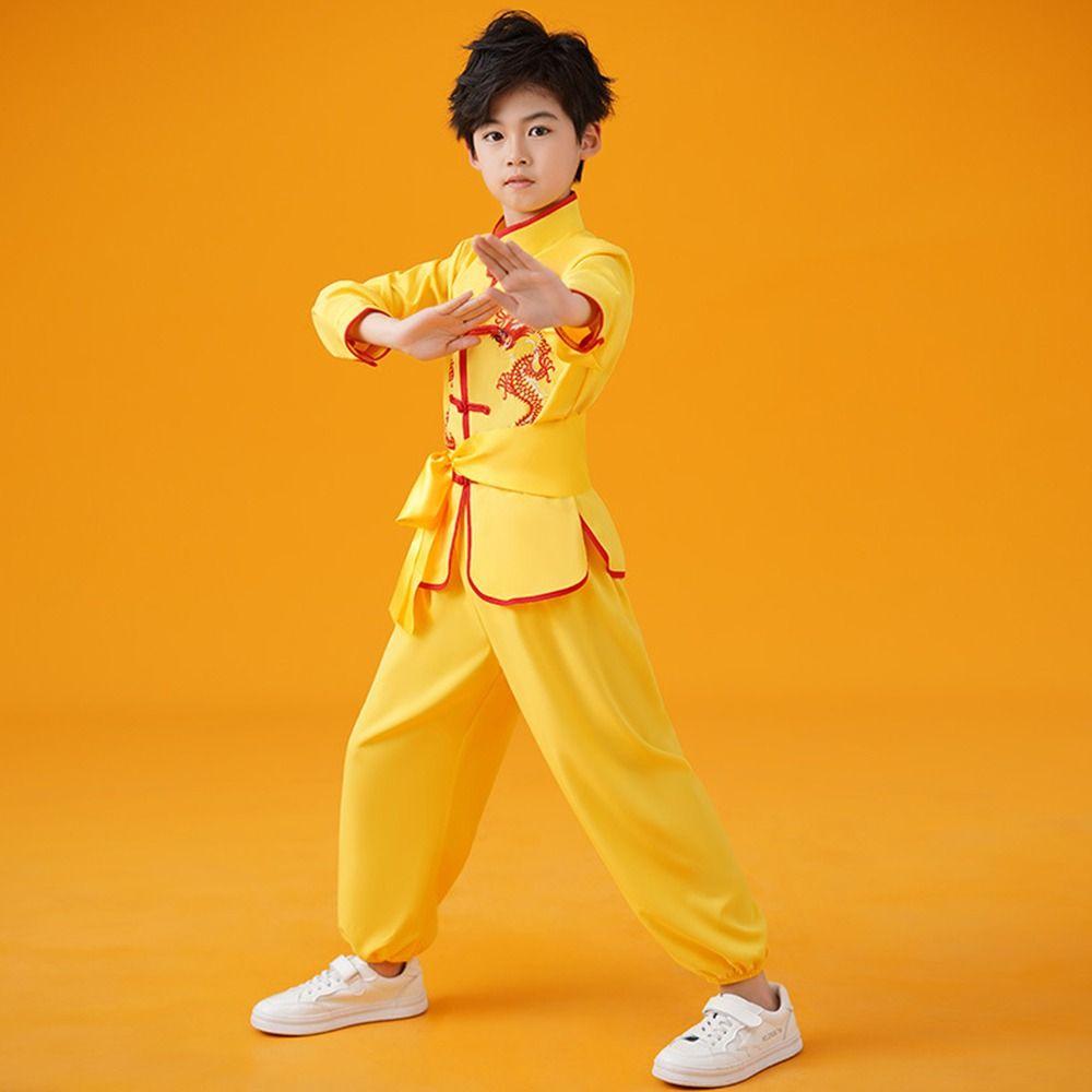With Belt Wushu Costume Chinese Traditional Tai Chi Uniform Traditional Outfits  Kids Boys Girls