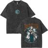 Anime Gachiakuta Riyo Vintage Washed T Shirts Men Women Manga Retro Oversized Short Sleeve Tshirt Male Fashion Trend Streetwear