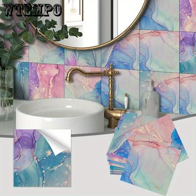 8 Stück Marmor-Wandaufkleber, wasserdicht, entfernbare Tapete, Vintage, quadratisch, selbstklebend, Wandaufkleber für Kopfteil, Küche, Zimmer und Heimdekoration
