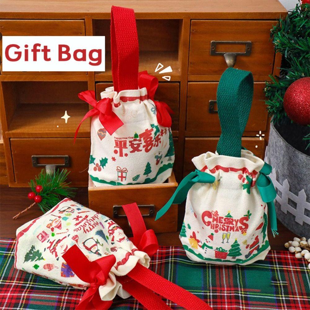 

Різдвяний подарунковий мішок великої місткості. Портативний кишеньковий шнурок. Креативна різдвяна цукеркова сумочка 5