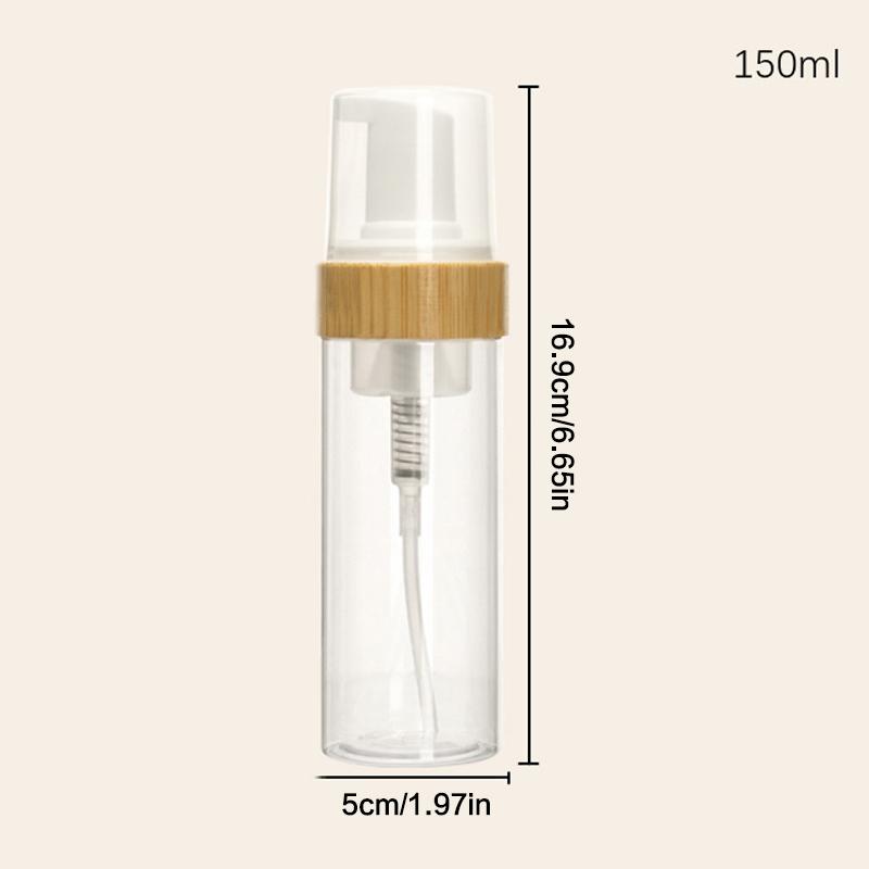 

150ml Refillable Travel Bamboo Foam Pump Bottle Empty Cosmetic Dispenser For Face Cleaner Shampoo Soap Hand Sanitizer Foaming