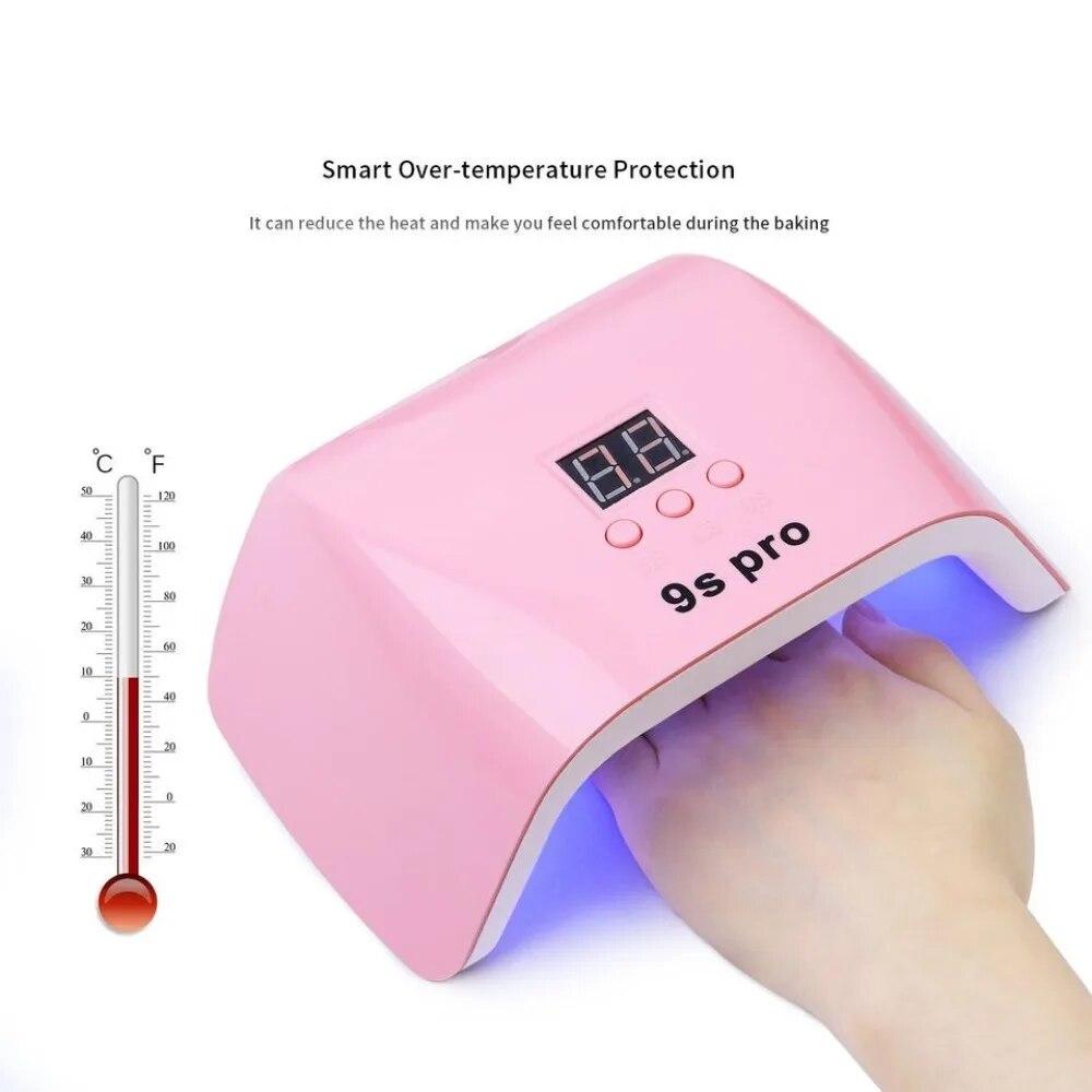 120W Smart Nagellampa 9s Snabbhärdande Maskin Professionell Nageltorkare Stort Utrymme Dubbel Ljuskälla Manikyr UV LED Nagellampa