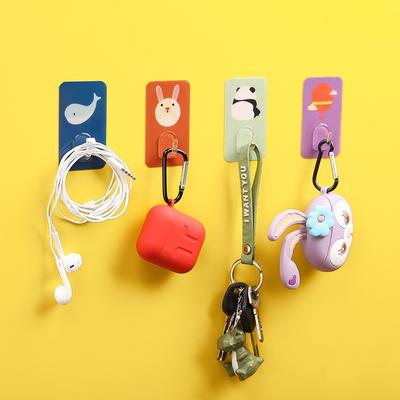 Cartoon Cute Wall Hooks Punch-Free Seamless Adhesive Hooks Bathroom Kitchen Wall Hanger Towel Racks Bathroom Accessories Set