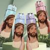 1PC Jesus Christ Holy Face Portrait Print 750ml Color Plastic Sports Water Bottle Leakproof Flip Straw Lid Suitable for Sports Office Home Use