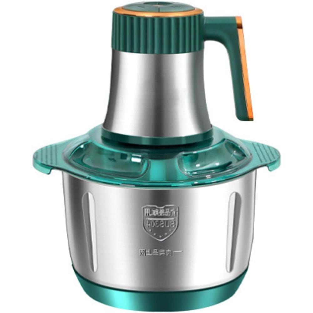 

Электрическая мясорубка, кухонный комбайн, измельчитель мяса из нержавеющей стали, овощерезка емкостью 5 л, подходит для измельчения продуктов зелёный