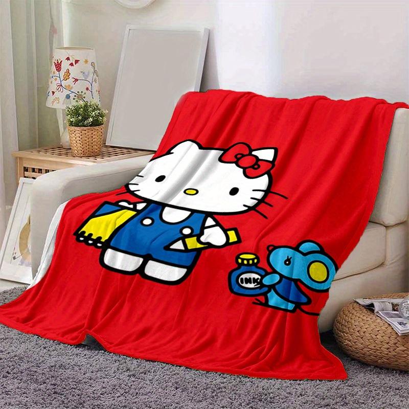 1pc. Hello Kitty & Blue Mouse Design Blanket - Home Office Outdoor Gift Suitable for All Seasonsz041729