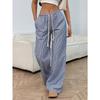 YYFS Women's Fashion Casual Stripe Print High Waist Trousers Pants & Capris