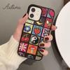 70er Groovy Herz Herzen Handyhülle für iPhone 11 12 13 14 Pro Max mini X XR XS SE 2020 6S 7 8 Plus Samsung Galaxy S21 S22 Hülle