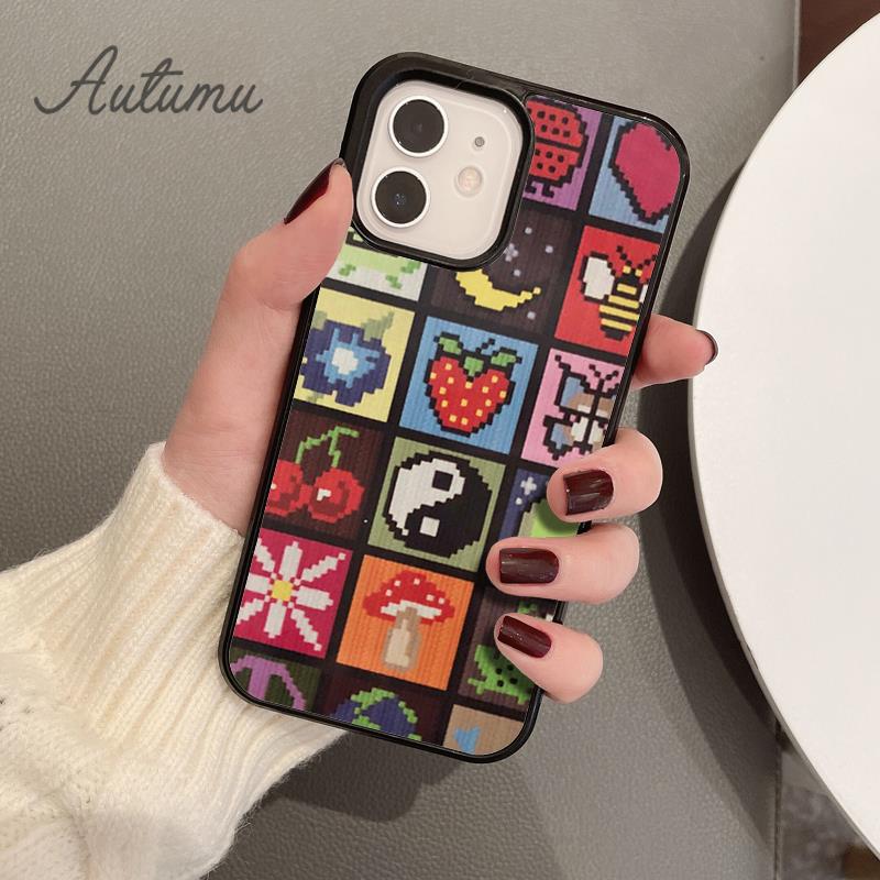 70er Groovy Herz Herzen Handyhülle für iPhone 11 12 13 14 Pro Max mini X XR XS SE 2020 6S 7 8 Plus Samsung Galaxy S21 S22 Hülle