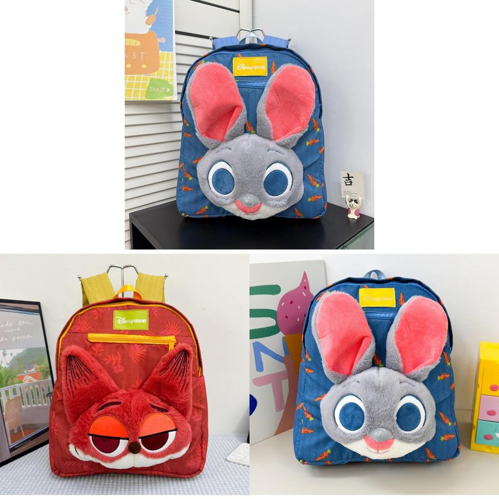 Zootopia Plush Cartoon Animal Backpack With Nick And Judy Plush Doll Decor For Kids And Teens