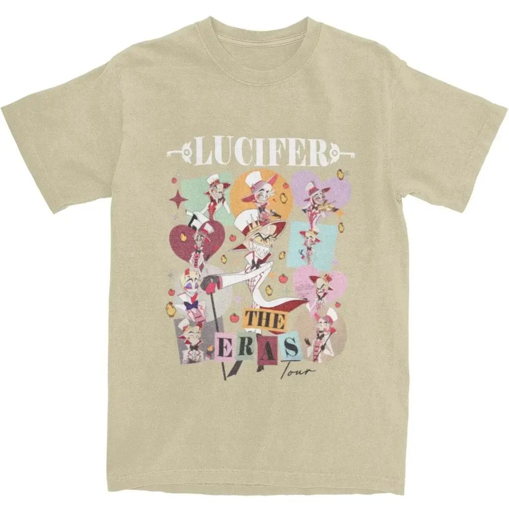 heavyweight Informal New Unisex Lucifer The Eras Tour Shirt Accessories Hazbins Hotels 100 Cotton Clothing Streetwear TeePrinted