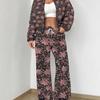 Casual Fashion Autumn And Winter New European And American Women'S Clothing Color Flower Printing Suit Women