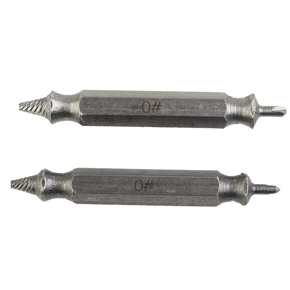 2-Piece Broken Screw Extractor Tool Set for Damaged Screws Compatible with Standard Power Drills and Quick Chucks