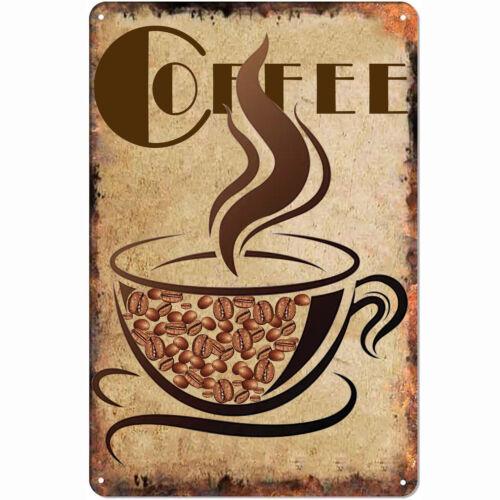 

Coffee Metal Tin Sign Vintage Art Wall Poster Wall Decoration for Garage inAluminumtin sign 20x30cm（7.8x11.8inch）
