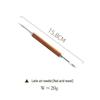 Pear Wood Coffee Latte Art Needle with Stainless Steel Hook for Milk Foam Drawing