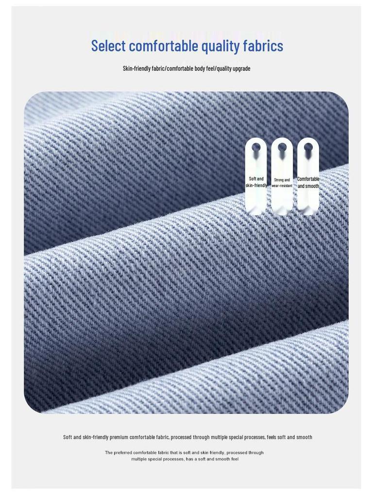 Men's Retro Wide-Leg Multi-Pocket Jeans - Spring/Fall Casual Workwear Pants