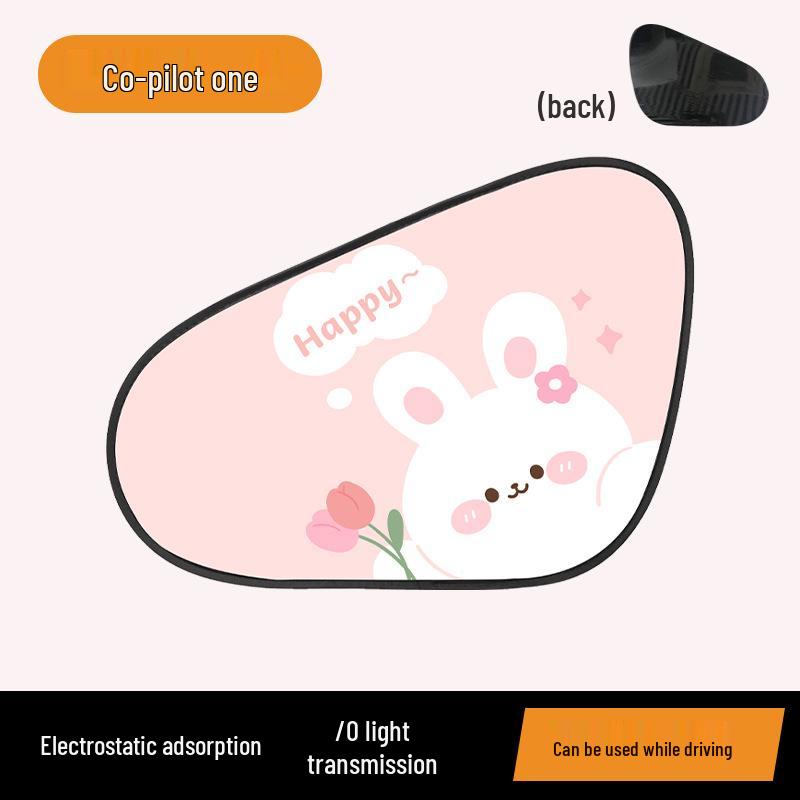 Cartoon Car Sunshade - Cute Electrostatic Heat Insulation Blocker for Summer