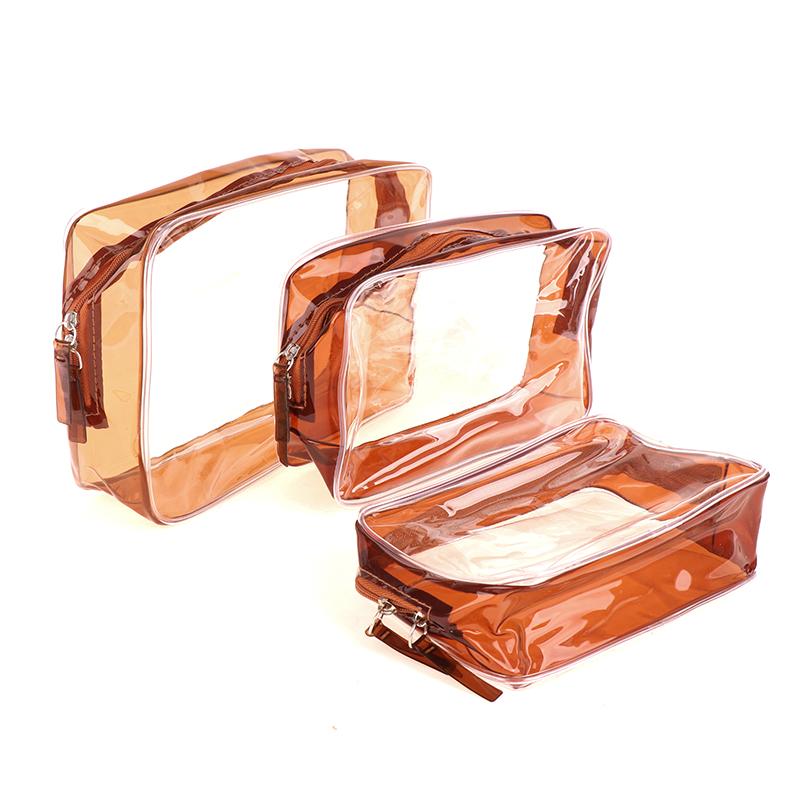 clear leather makeup bolsa