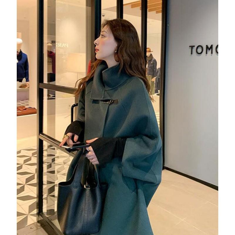 Womens Oversized Wool Blend Coat Winter Longline Cape Style Casual Office Wear