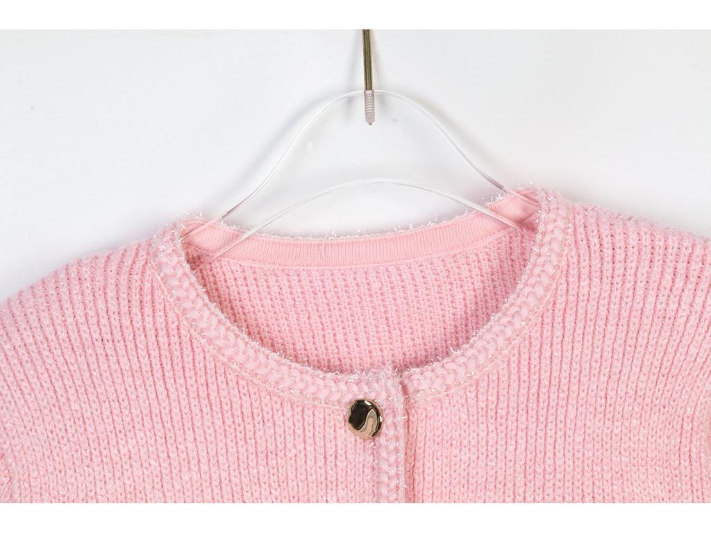 2024 French Autumn/Winter Sweet Style Knitted Cardigan & A-line Midi Skirt Set for Women