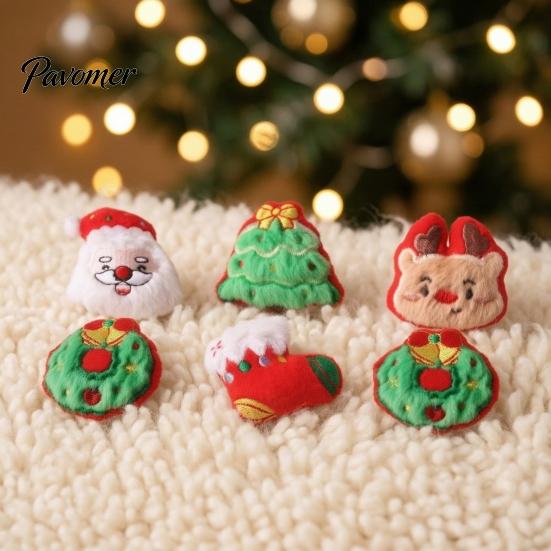 Jouets pour Chat de Noël pour Jouet de Fête, Peluche Douce Père Noël Bonhomme de Neige Élan Arbre Interactif Mâcher Morsure Jouet d'Enrichissement pour Animal de Compagnie Chats d'Intérieur Mignon Bas de Noël